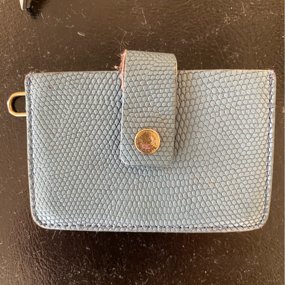 Blue Fossil Small Keychain Wallet - image 1